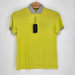Galvin Green NEW Men XL Manolo Polo Shirt Golf Tee Dot‎ Sunny Lime Cool Grey